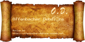 Offenbacher Debóra névjegykártya